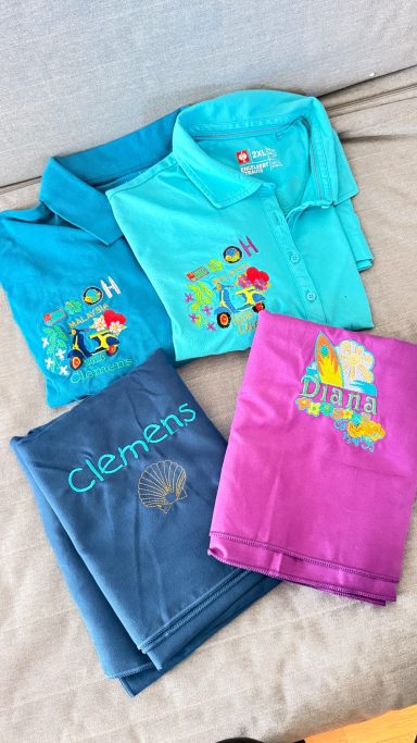 T-Shirt und Handtuch